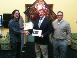 Pictured from left: Dr. Shawn Apostel, William Strait, and Dr. Russell Carpenter