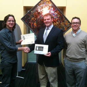 Pictured from left: Dr. Shawn Apostel, William Strait, and Dr. Russell Carpenter